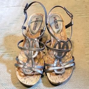 Metallic Silver Unlisted cork wedge S 8.5 m